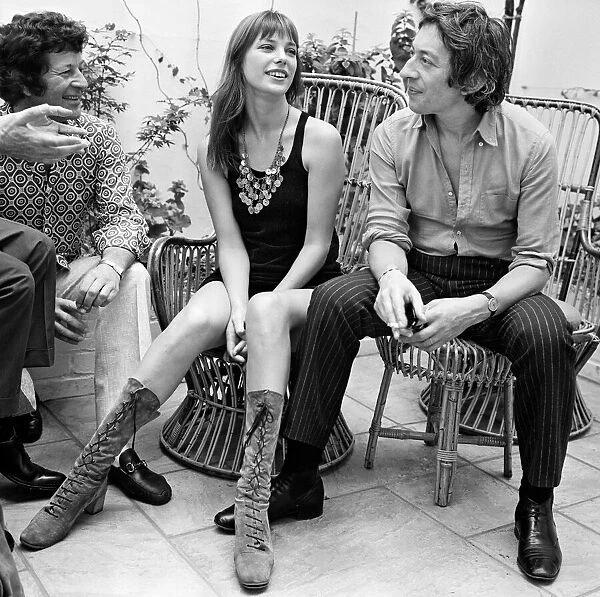 Jane Birkin with her husbnad Serge Gainsbourg pictured after the announcement that her