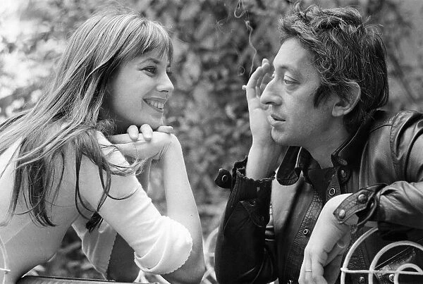 Jane Birkin & Serge Gainsbourg, pictured together at home in Paris, France
