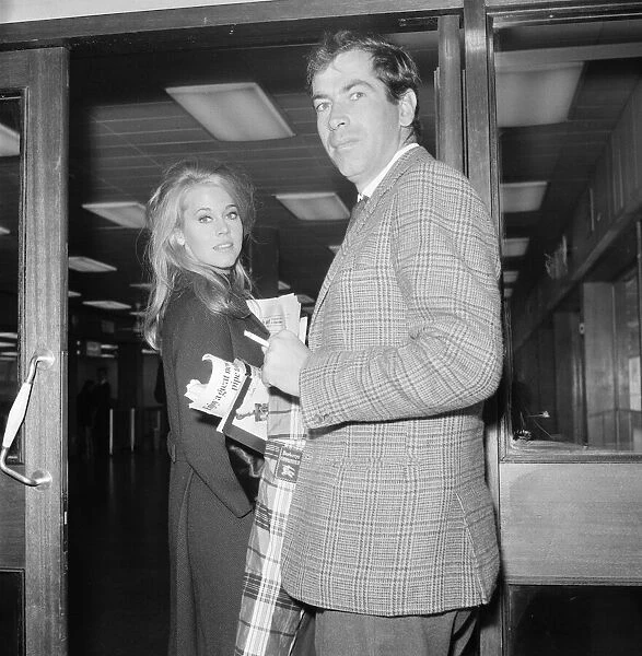 Jane Fonda, american actress, with husband, film director Roger Vadim