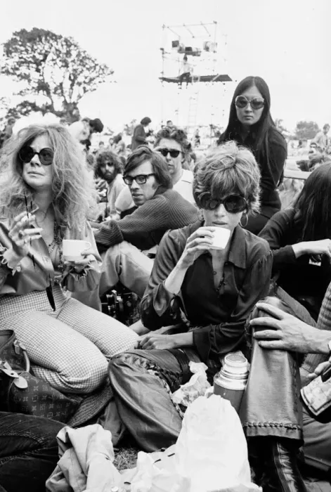 Framed Print : Jane Fonda in the crowd at The Isle of Wight Festival. 30th August 1969