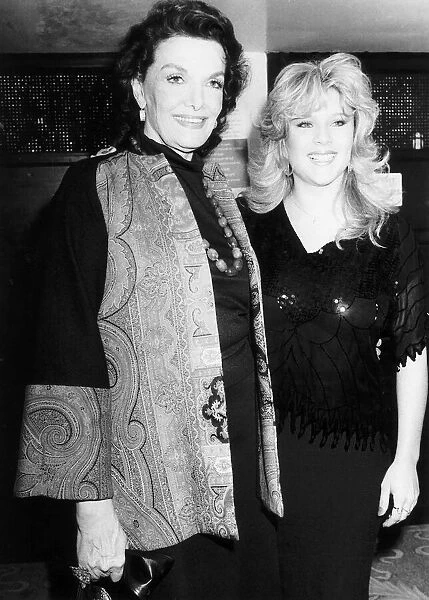 Jane Russell, American actress with Samantha Fox, Model, in February 1986