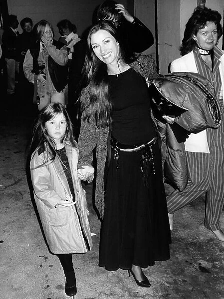 Jane Seymour actress with daughter Katy in July 1988, leaving Michael Jackson concert