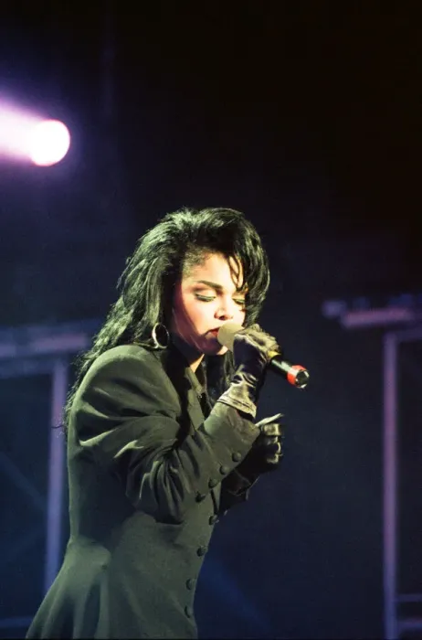 Framed Print : Janet Jackson performing on her Rhythm Nation World Tour at Wembley Arena Framed Print : Janet Jackson performing on her Rhythm Nation World Tour at Wembley Arena