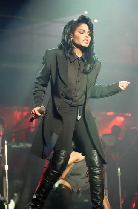 Framed Print : Janet Jackson performing on her Rhythm Nation World Tour at Wembley Arena Framed Print : Janet Jackson performing on her Rhythm Nation World Tour at Wembley Arena