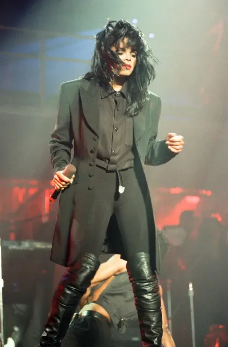 Framed Print : Janet Jackson performing on her Rhythm Nation World Tour at Wembley Arena