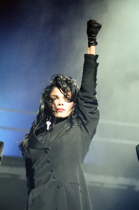 Framed Print : Janet Jackson performing on her Rhythm Nation World Tour at Wembley Arena Framed Print : Janet Jackson performing on her Rhythm Nation World Tour at Wembley Arena