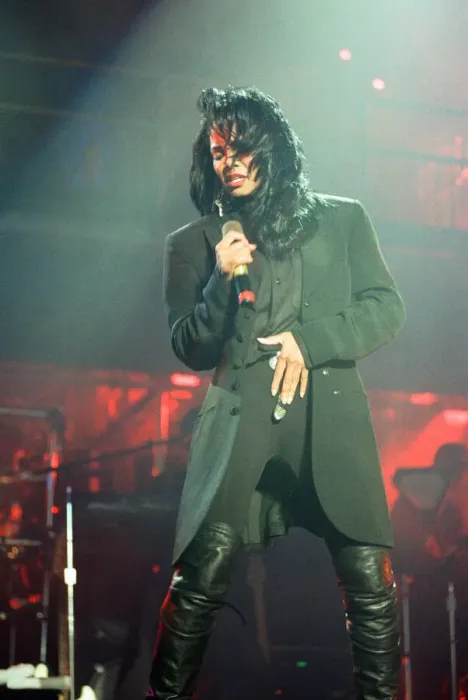 Framed Print : Janet Jackson performing on her Rhythm Nation World Tour at Wembley Arena