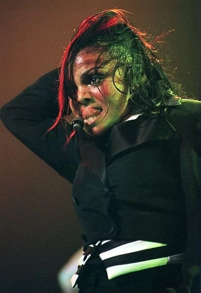 Janet Jackson pop singer on stage at SECC June 1998