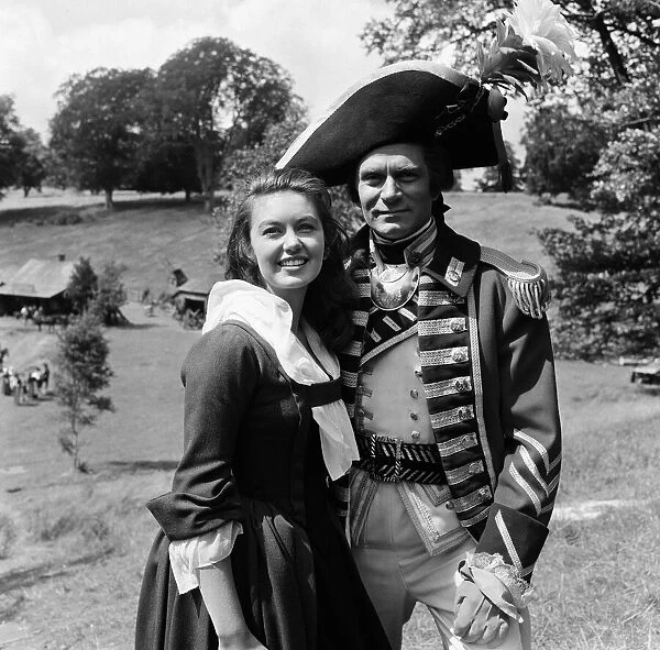 Janette Scott and Laurence Olivier on the set of The Devils Disciple