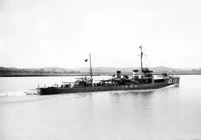 Framed Print : Japanese destroyer on the Yangtse River, China circa 1935. P000103 Framed Print : Japanese destroyer on the Yangtse River, China circa 1935. P000103