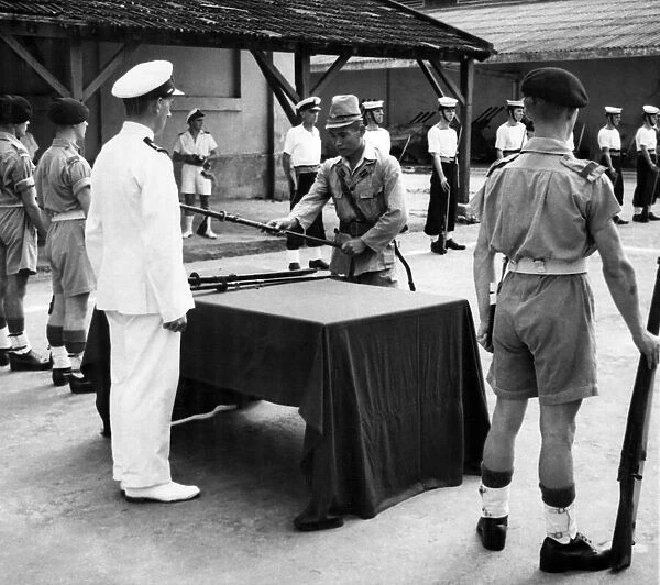 Japanese naval elements in Saigon handed over to the British Navy on 24th November 1945