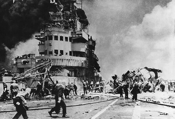 Japanese Suicide Pilots attack British Pacific Fleet Carriers