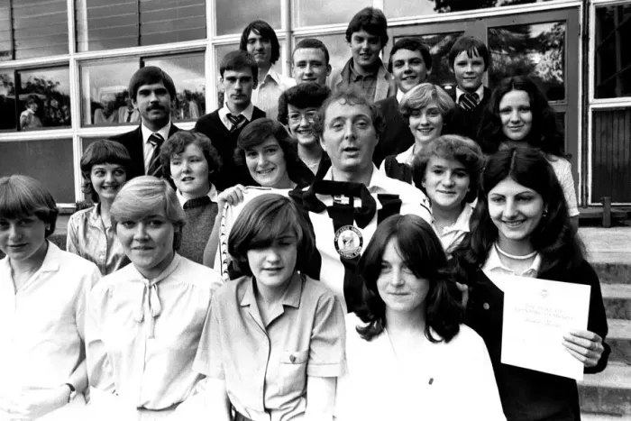 Framed Print : Jasper Carrott made a surprise visit to Heathfield School in Gateshead to present Duke of