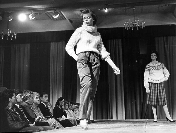 A jaunty look for Sara Davis modelling corduroy trousers