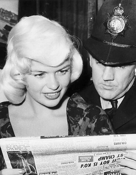 Jayne Mansfield actress and sex symbol reading the day