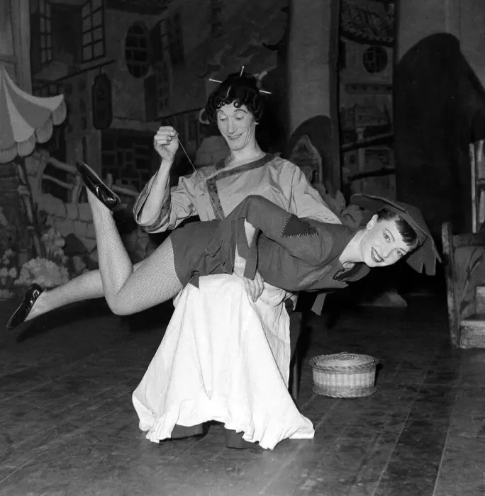 Framed Print : Jean Carson and Nat Jackley Aladdin Rehearsal December 1951 Framed Print : Jean Carson and Nat Jackley Aladdin Rehearsal December 1951