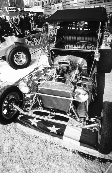 Framed Print : Jeff Becks 1915 Model T Ford Roadster custom car in 1973 at the Crystal Palace