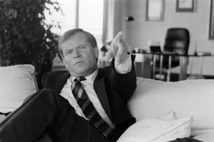 Framed Print : Jeffrey Archer pictured in his apartment by the River Thames, London. 9th September 1987