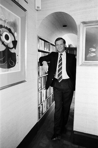 Jeffrey Archer pictured in his apartment by the River Thames, London. 9th September 1987