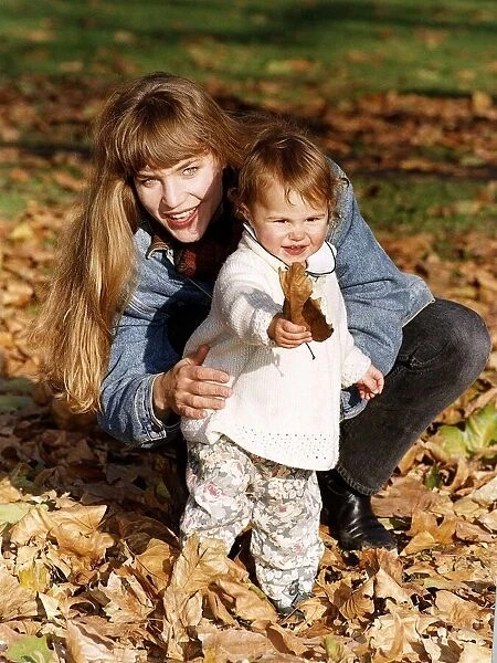 Jennifer Calvert actress with her baby daughter Georgia