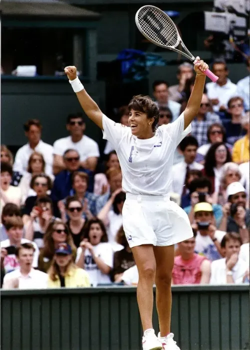 Framed Print : Jennifer Capriati Tennis after beating Martina Navratilova
