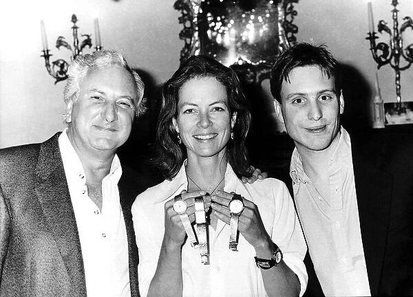 Jenny Seagrove actress with boyfriend Michael Winner and his assistant Geoffrey Sebag