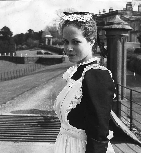 Jenny Seagrove actress in maids costume for her part in the film A Woman Of Substance