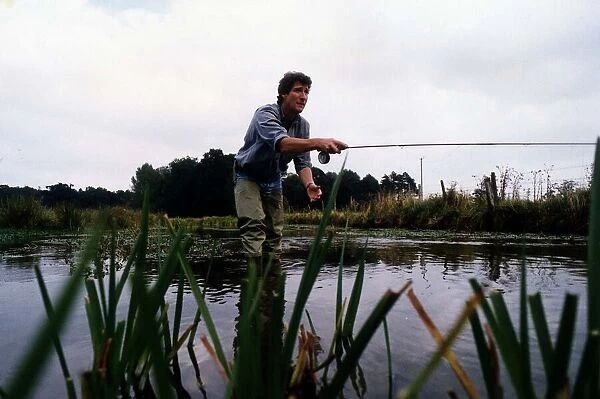 Jeremy Paxman TV Presenter of Newsnight freshwater fishing April 1996