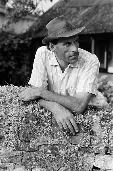 Jeremy Thorpe holidaying at home at his thatched cottage near Cobbaton, Umberleigh, Devon