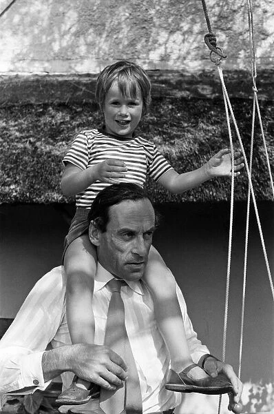 Jeremy Thorpe with his four year old son Rupert, pictured at his cottage near Barnstaple