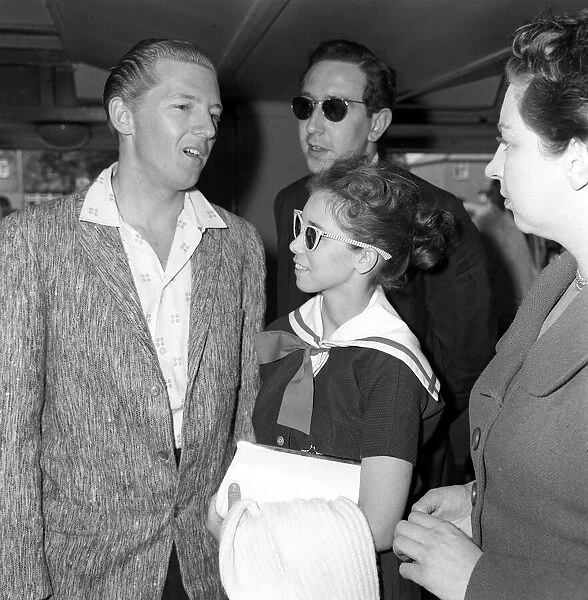 Jerry Lee Lewis Rock and Roll singer May 1958 with his 13 year old wife Myra at