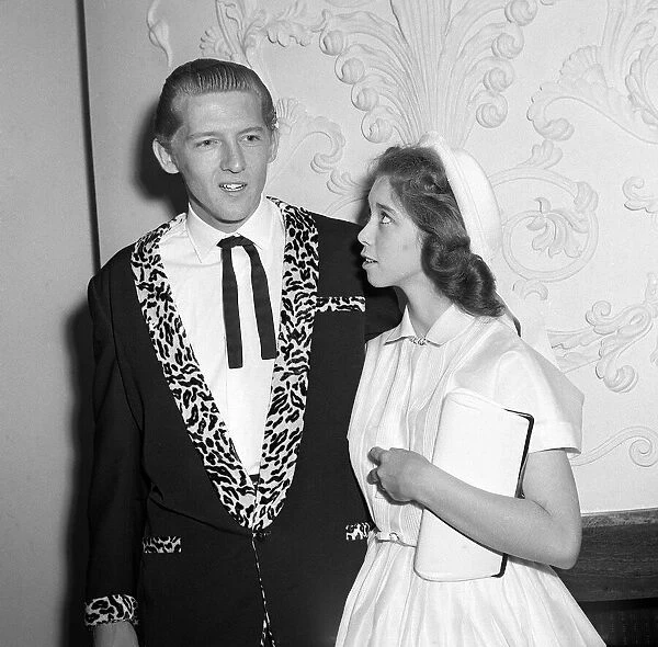 Jerry Lee Lewis Rock and Roll singer May 1958 with his 13 year old wife Myra in