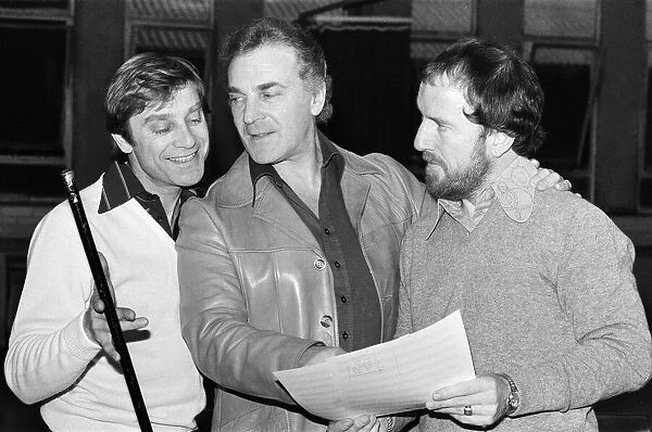 Jerry Stevens (left) and Ernest Maxin (centre) at rehearsals for Lennie and Jerry