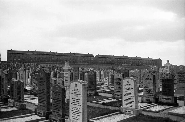 Jewish Cemetery, Glasgow, Scotland, 6th March 1971. Face of Britain 1971 Feature