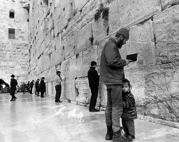 Jewish Pilgrims at the Wailing Wall. 25th December 1969
