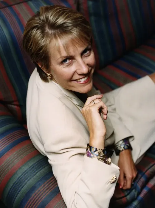 Framed Print : Jill Dando TV Presenter sitting with legs up on sofa Framed Print : Jill Dando TV Presenter sitting with legs up on sofa