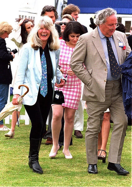 Jilly Cooper writer and Leo Cooper arrive at the Alfred Dunhill Queens Cup Polo
