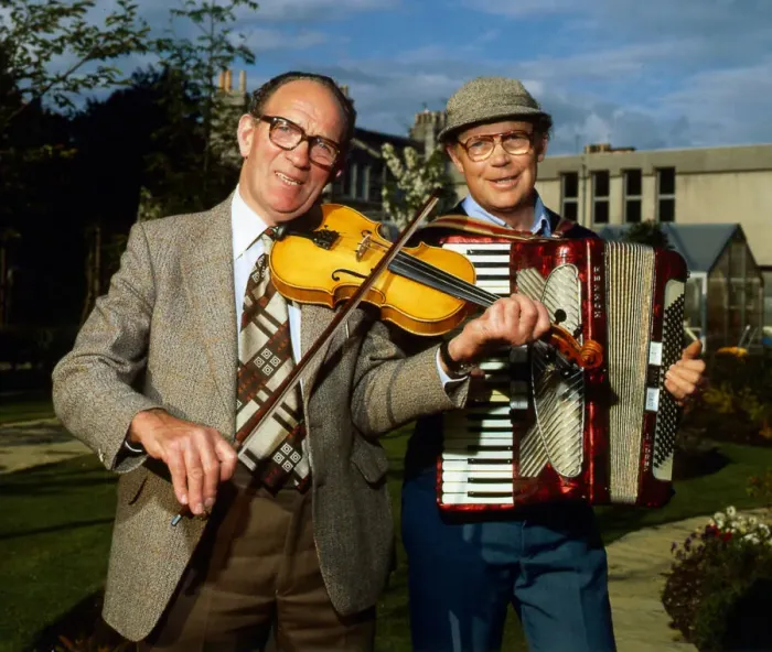 Framed Print : Jim McColl with George Barron May 1982 Framed Print : Jim McColl with George Barron May 1982