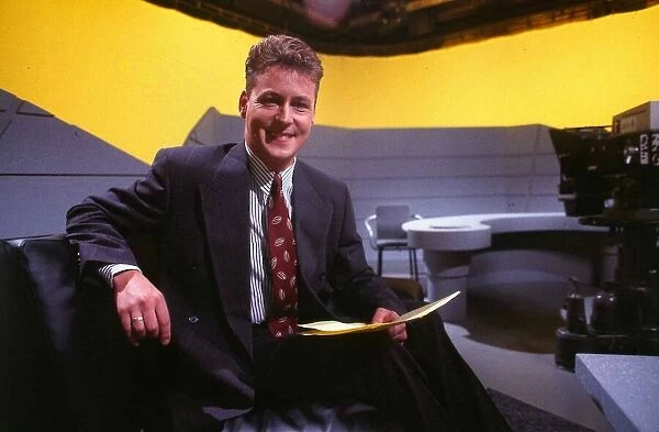 Jim White sitting in STV studio September 1989
