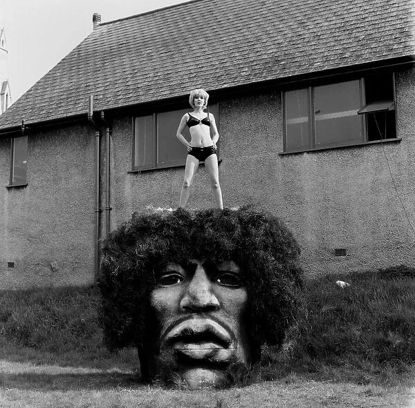 Jimi Hendrix model head. Picture shows Caroline Brown opening a new Jonathan King