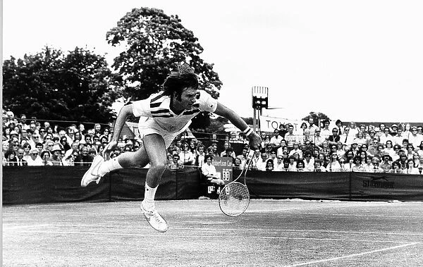 Jimmy Connors Tennis Player in action on one of the outer courts at Wimbledon