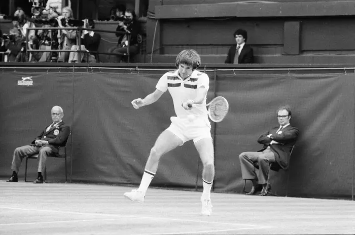 Framed Print : Jimmy Connors v John McEnroe, Wimbledon Mens Semi Final, Thursday 30th June 1977 Framed Print : Jimmy Connors v John McEnroe, Wimbledon Mens Semi Final, Thursday 30th June 1977