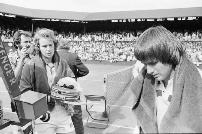 Framed Print : Jimmy Connors v John McEnroe, Wimbledon Mens Semi Final, Thursday 30th June 1977 Framed Print : Jimmy Connors v John McEnroe, Wimbledon Mens Semi Final, Thursday 30th June 1977