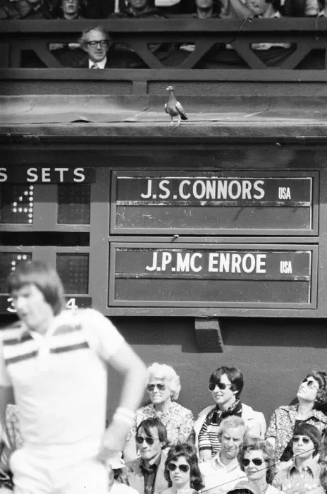 Framed Print : Jimmy Connors v John McEnroe, Wimbledon Mens Semi Final, Thursday 30th June 1977