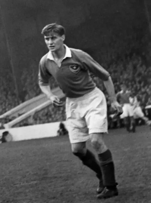 Framed Print : Jimmy Dickinson Portsmouth football player 1946-1965, Jimmy Dickinson holds