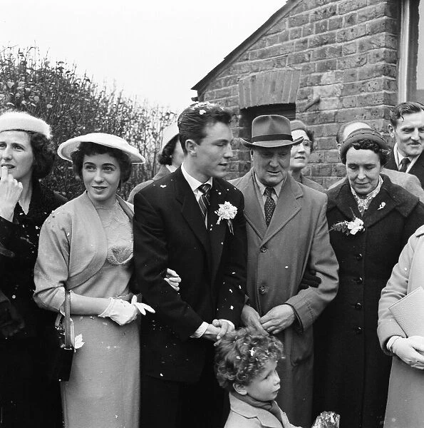 Jimmy Greaves, Chelsea football player, pictured on his wedding day