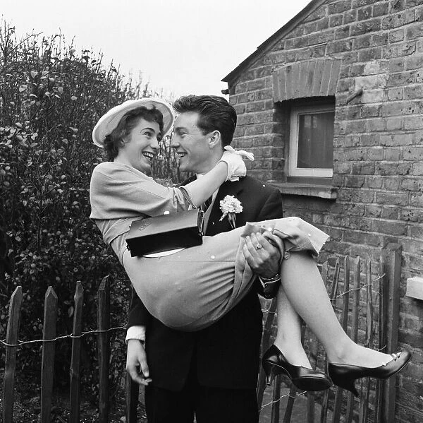 Jimmy Greaves, Chelsea football player, pictured on his wedding day