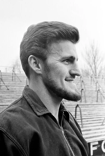Jimmy Hill of Fulham in training ahead of the 1958 FA Cup Semi-final