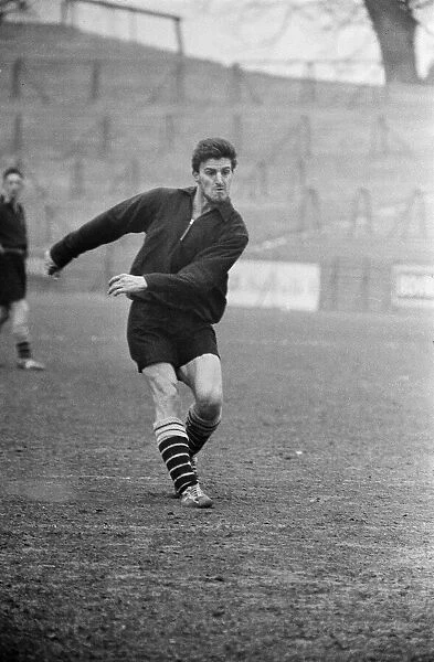 Jimmy Hill of Fulham in training ahead of the 1958 FA Cup Semi-final