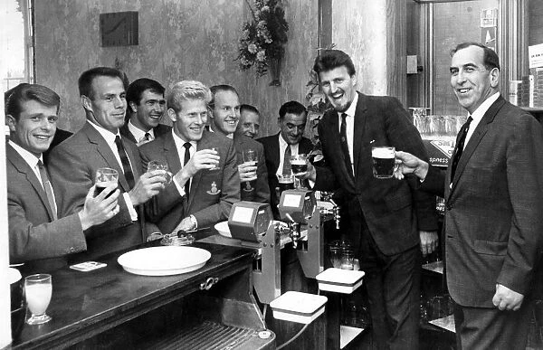 Jimmy Hill, manager of Coventry City Football Club, at 'The Sky Blue'pub